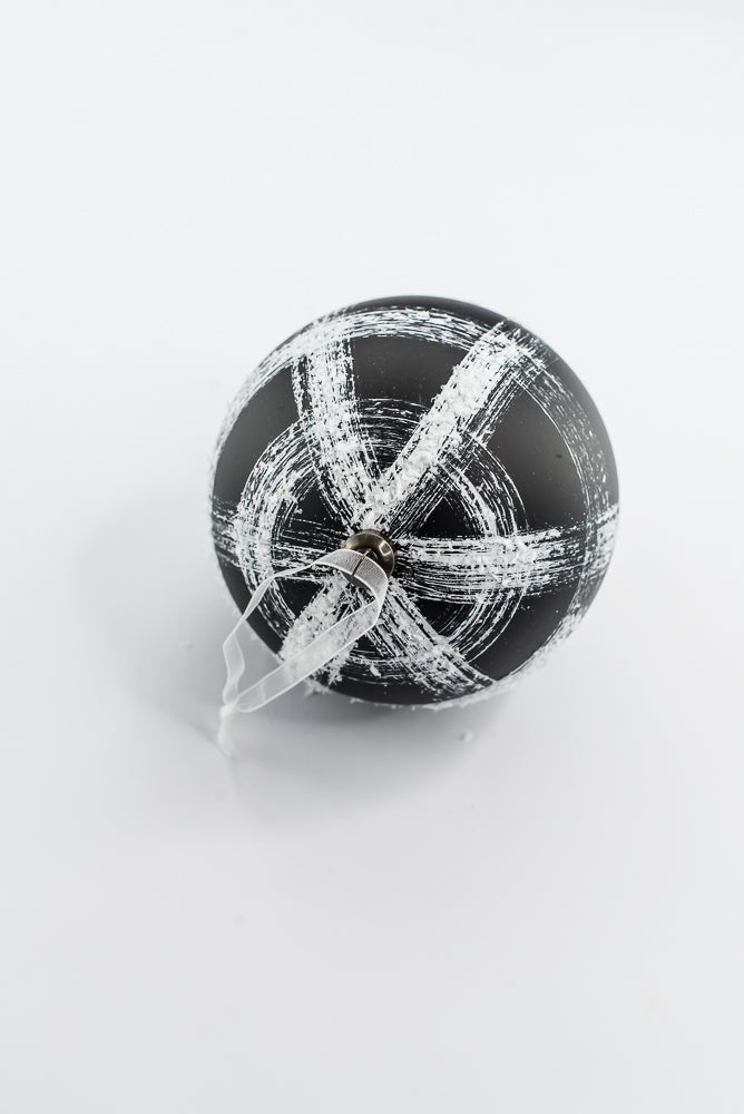 Black & White Ball Ornament - 4.7" - Greenery MarketOrnaments277813