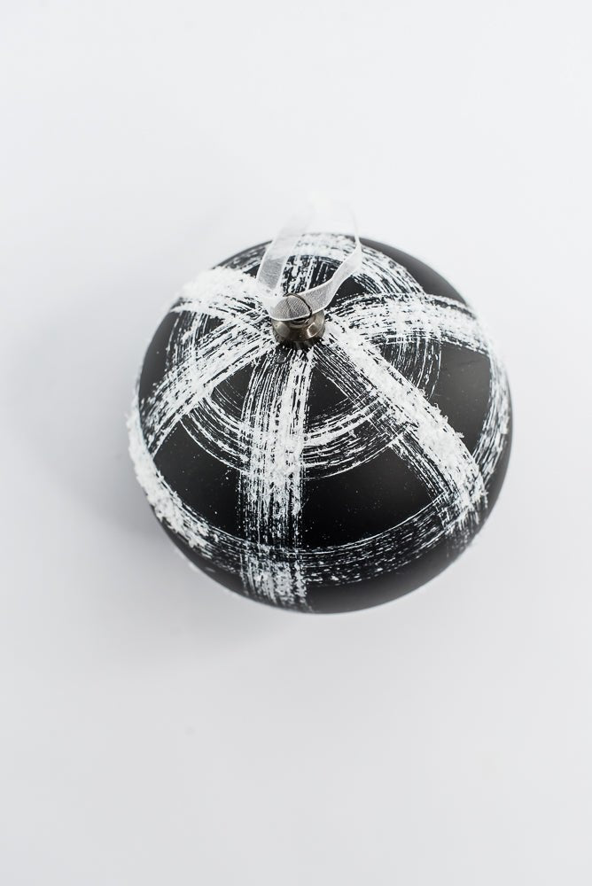 Black & White Ball Ornament - 4.7" - Greenery MarketOrnaments277813