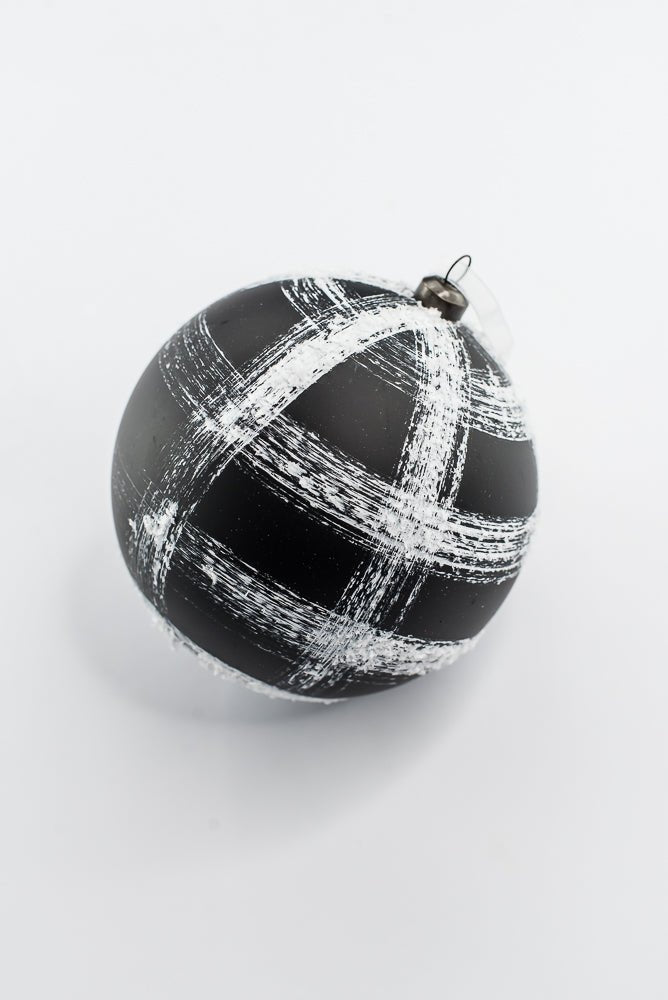 Black & White Ball Ornament - 4.7" - Greenery MarketOrnaments277813