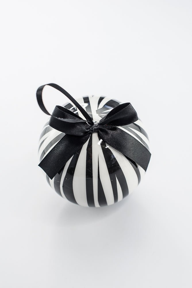 Black & White Stripe Ball Ornament - 4.7" - Greenery MarketOrnaments223967