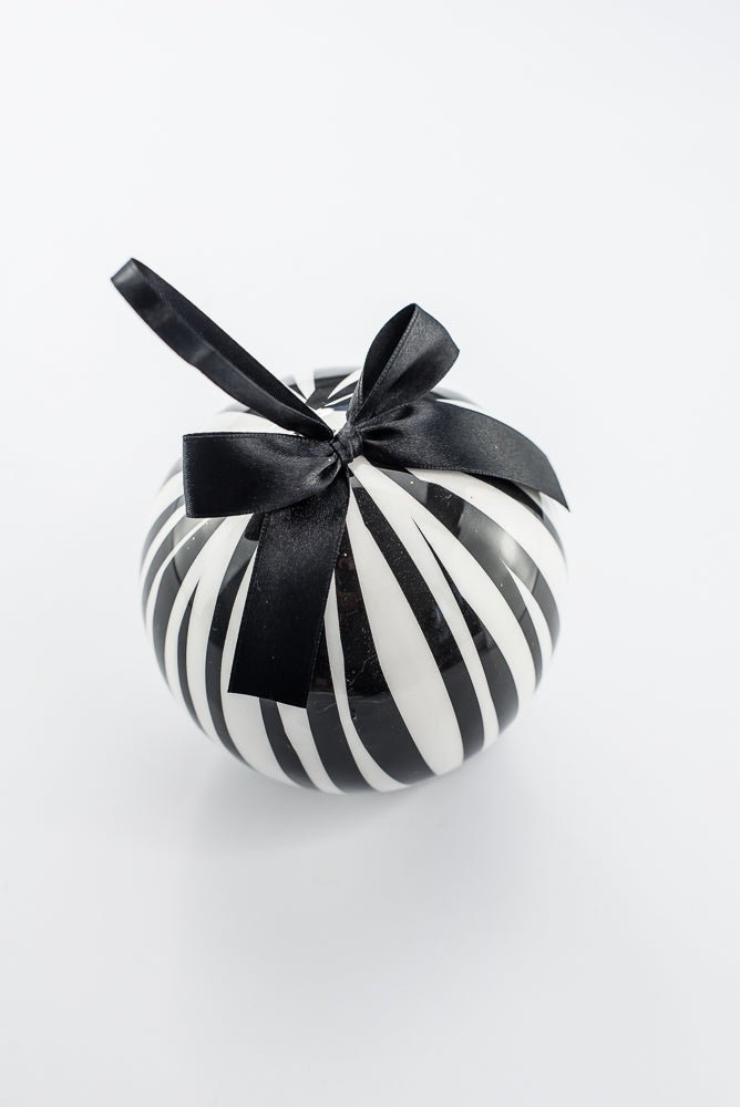 Black & White Stripe Ball Ornament - 4.7" - Greenery MarketOrnaments223967