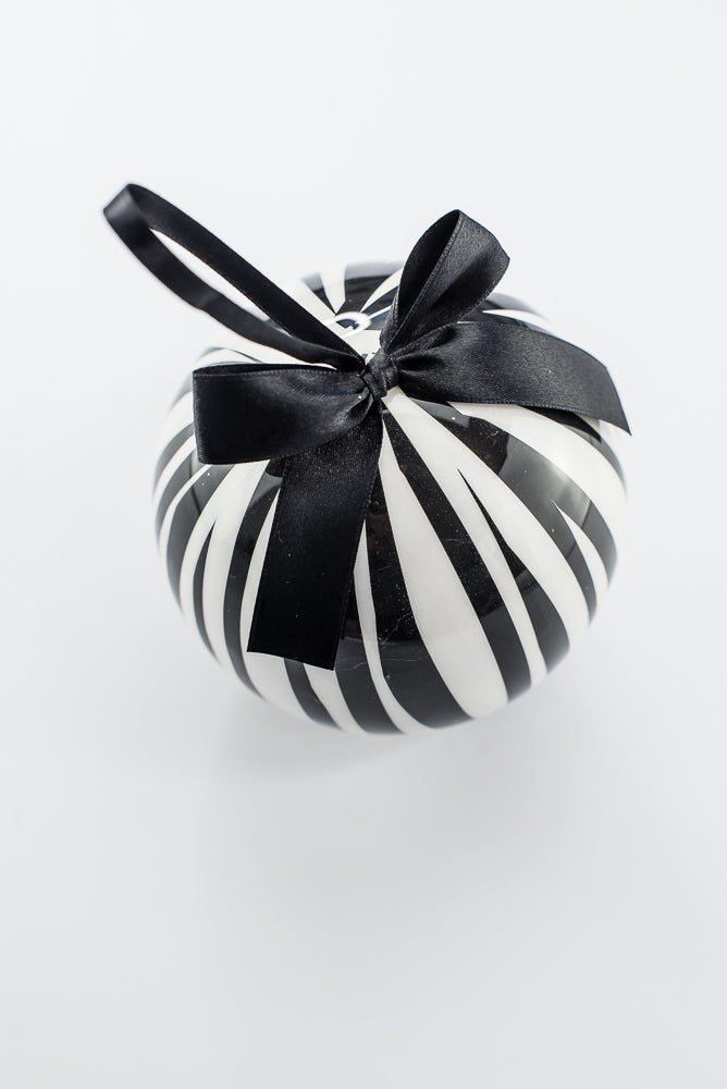 Black & White Stripe Ball Ornament - 4.7" - Greenery MarketOrnaments223967