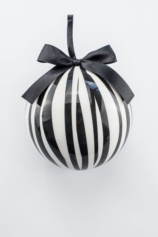 Black & White Stripe Ball Ornament - 4.7" - Greenery MarketOrnaments223967