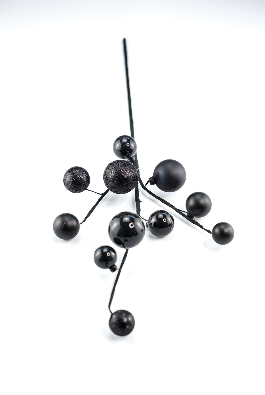 Black wired ball ornament spray - Greenery MarketHalloweenXS106102