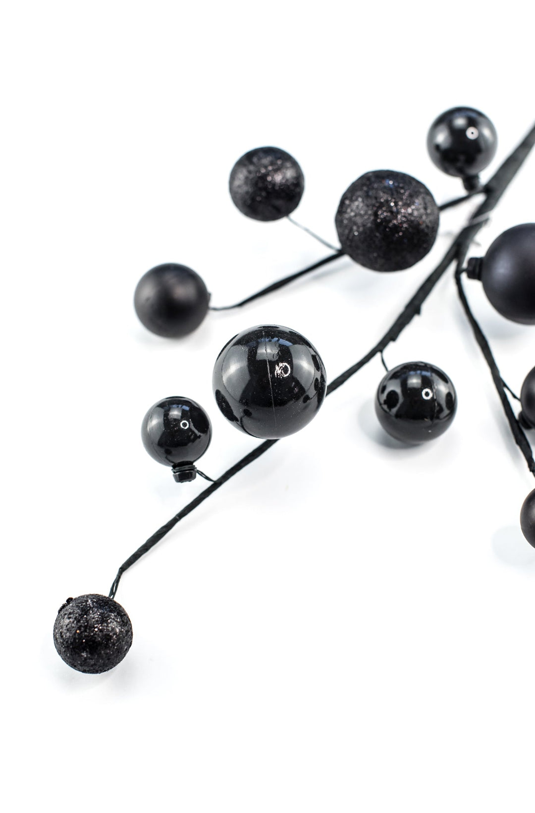 Black wired ball ornament spray - Greenery MarketHalloweenXS106102