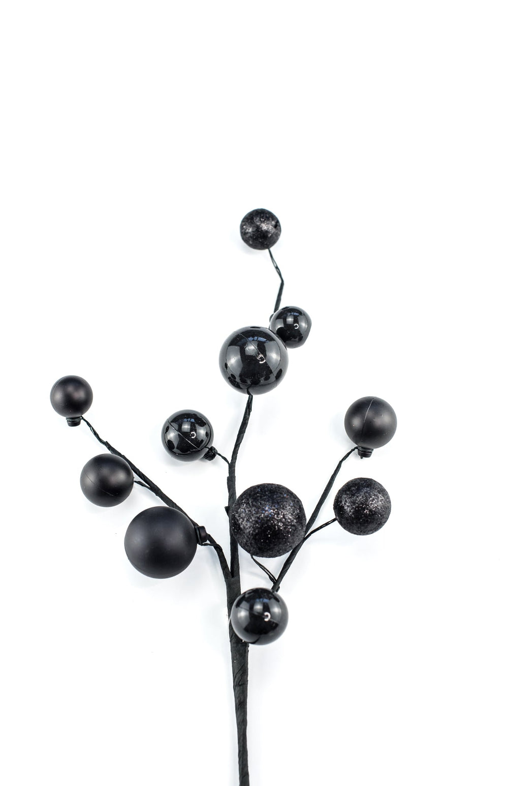 Black wired ball ornament spray - Greenery MarketHalloweenXS106102