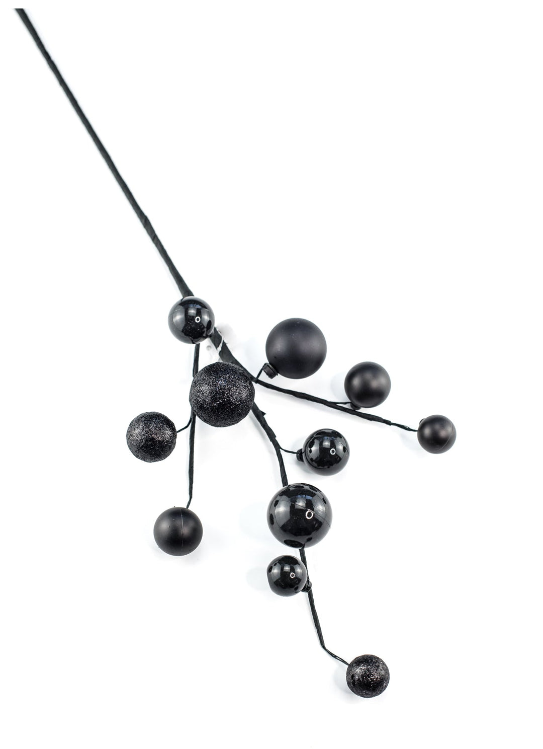 Black wired ball ornament spray - Greenery MarketHalloweenXS106102