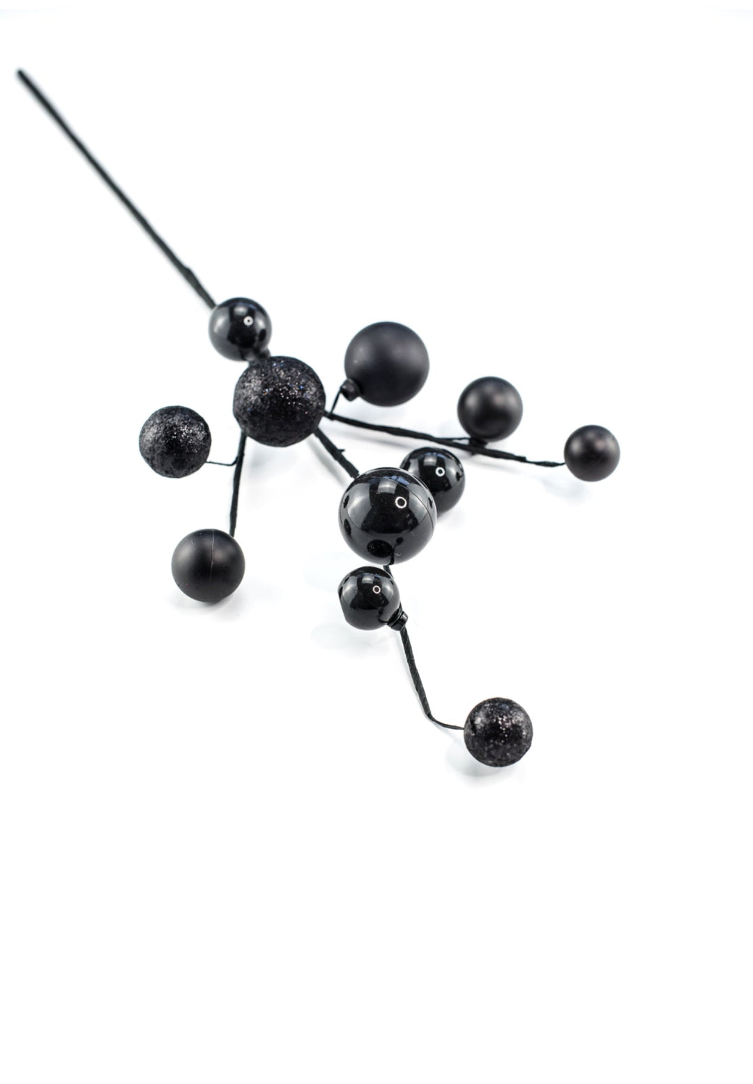 Black wired ball ornament spray - Greenery MarketHalloweenXS106102