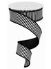 Black with white horizontal stripes ribbon 1.5" - Greenery MarketWired ribbonRG178002