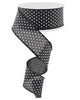 Black with white raised dots ribbon 1.5" - Greenery MarketWired ribbonrg0165102