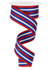 blue and red stripe 1.5" wired ribbon - Greenery MarketRibbons & TrimRN5875