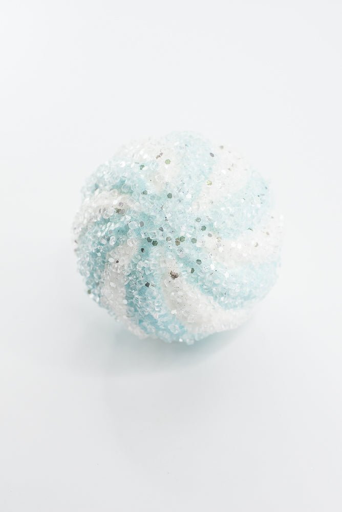 Blue And White Ice Ball Ornament - Greenery Market40330 - BLWT