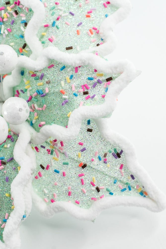 Blue Confetti Poinsettia Stem - Greenery Market65147