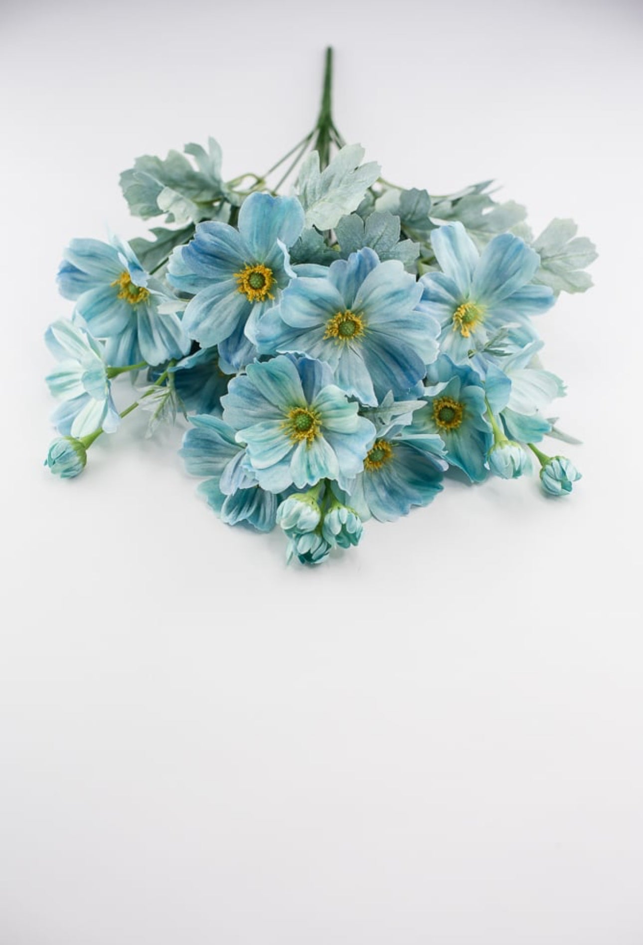 Blue cosmos artificial flower bush - Greenery Market