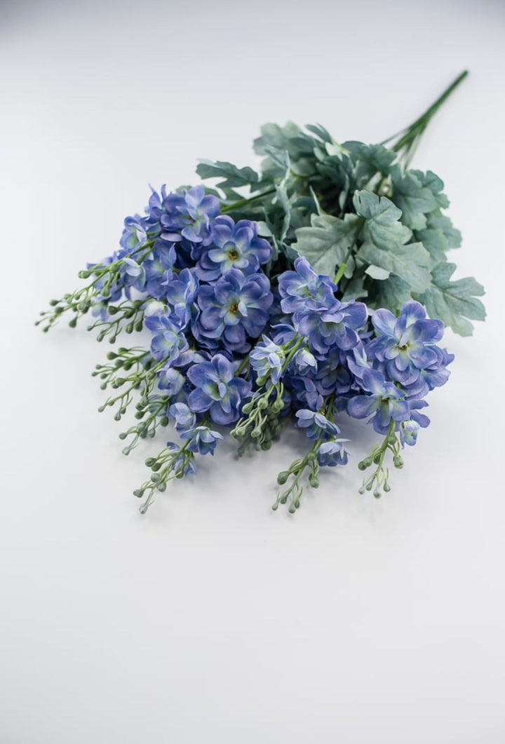 Blue delphiniums artificial flower bush - Greenery MarketArtificial Flora84296-BL