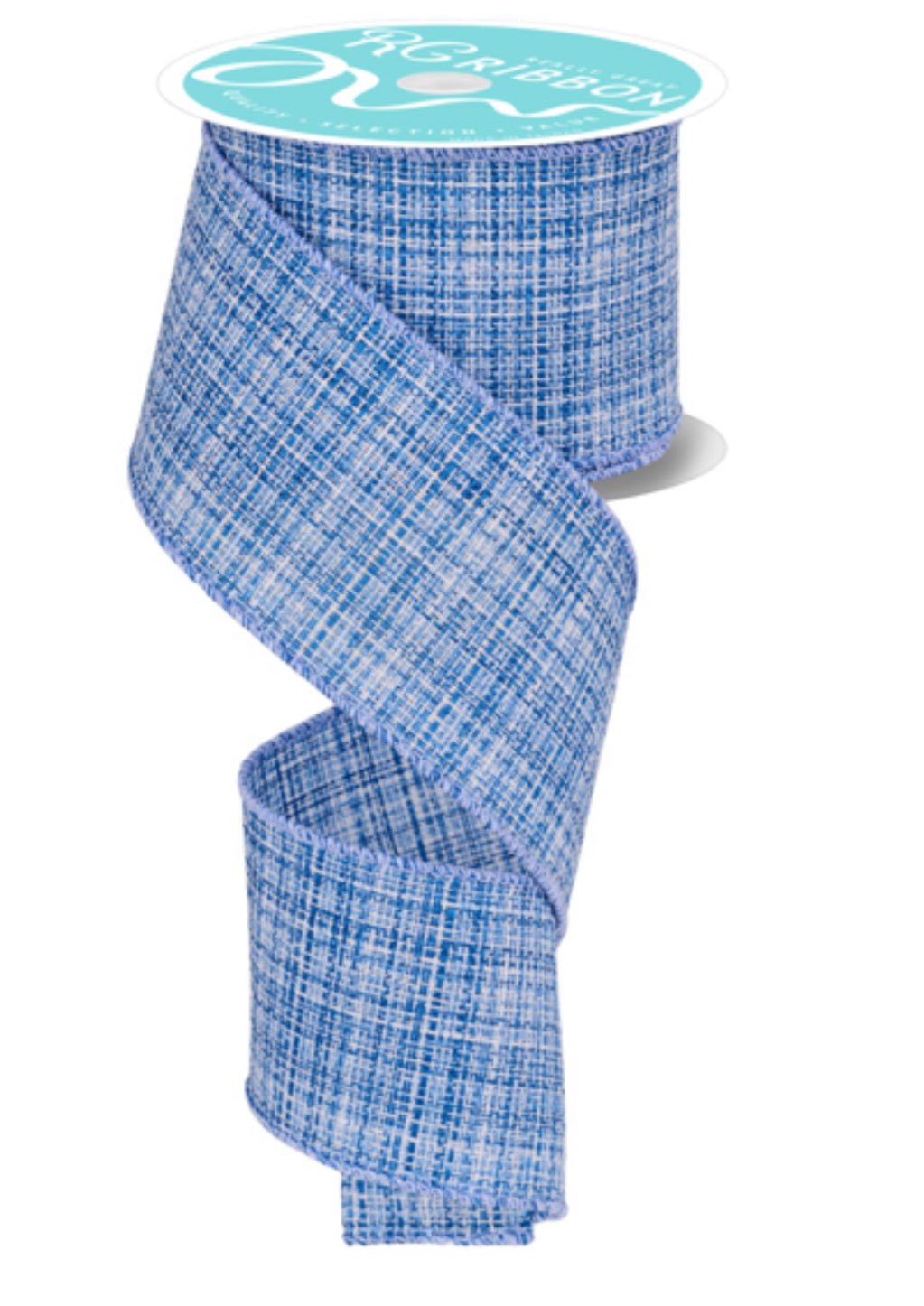 Blue faux tweed wired ribbon 2.5” - Greenery MarketWired ribbonRGF140803