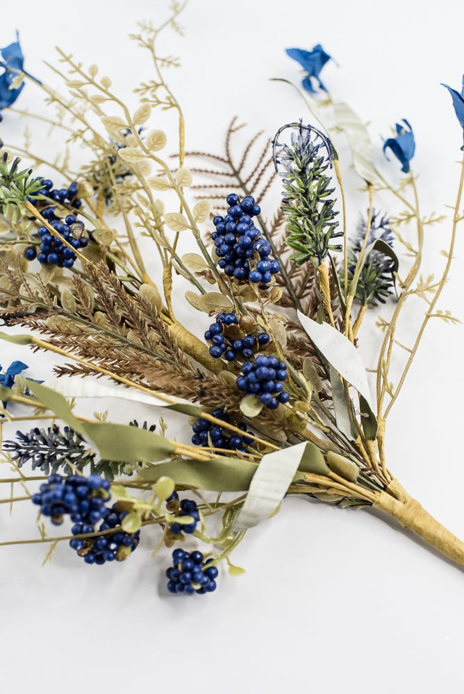 Blue, filler, and berry floral spray 60919 - blue 63048 - Greenery MarketArtificial Flora63048 - ROBL