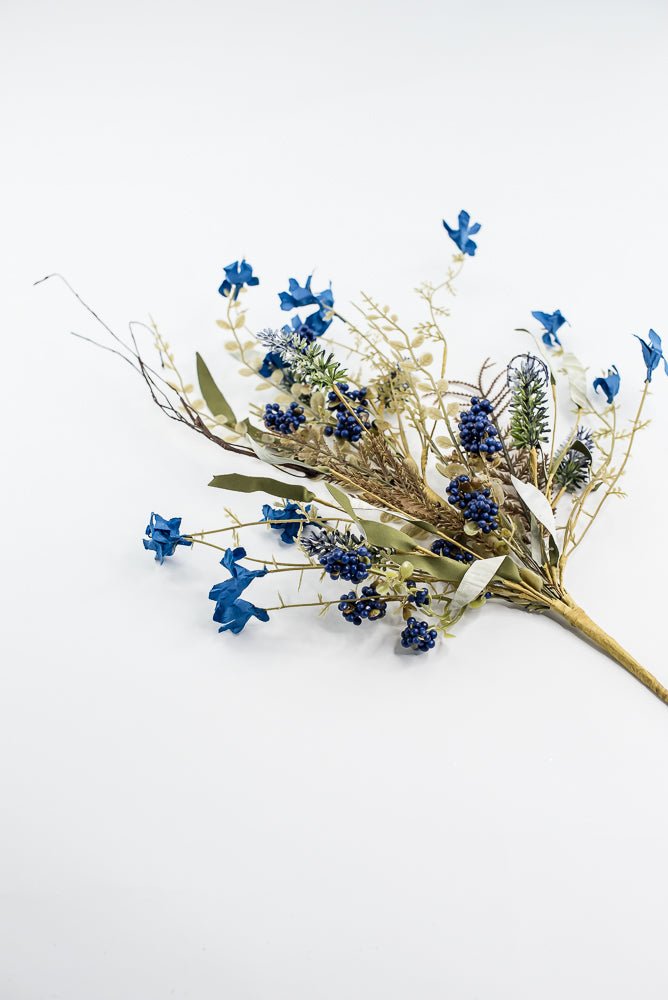 Blue, filler, and berry floral spray 60919 - blue 63048 - Greenery MarketArtificial Flora63048 - ROBL