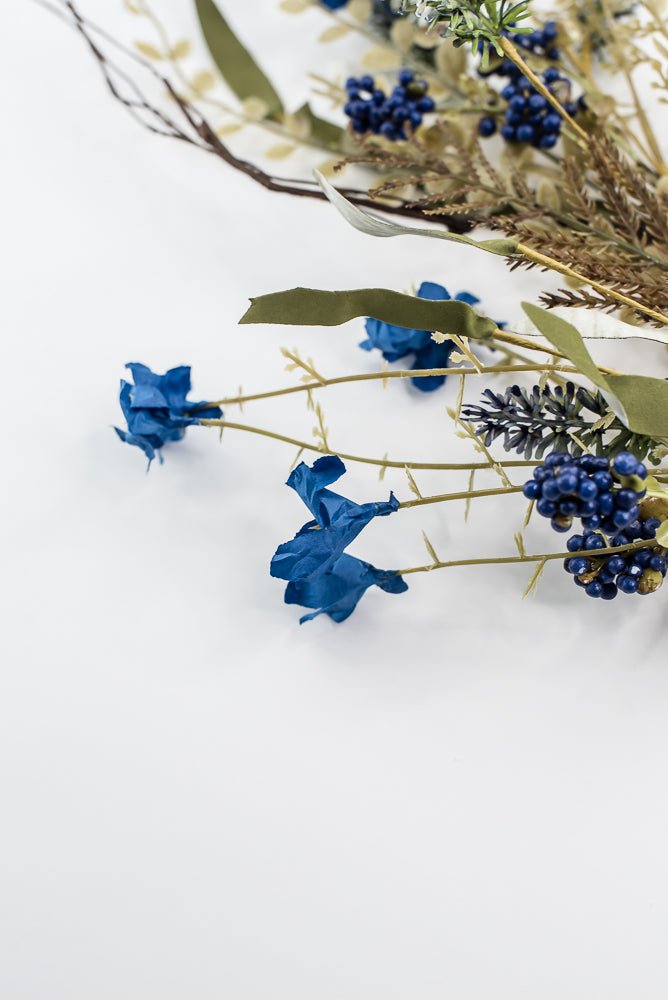 Blue, filler, and berry floral spray 60919 - blue 63048 - Greenery MarketArtificial Flora63048 - ROBL