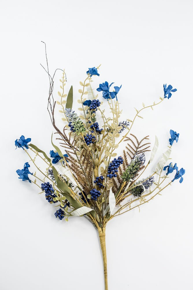 Blue, filler, and berry floral spray 60919 - blue 63048 - Greenery MarketArtificial Flora63048 - ROBL