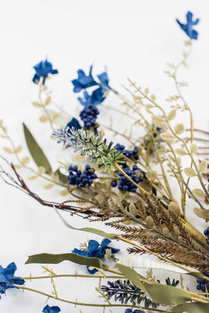 Blue, filler, and berry floral spray 60919 - blue 63048 - Greenery MarketArtificial Flora63048 - ROBL