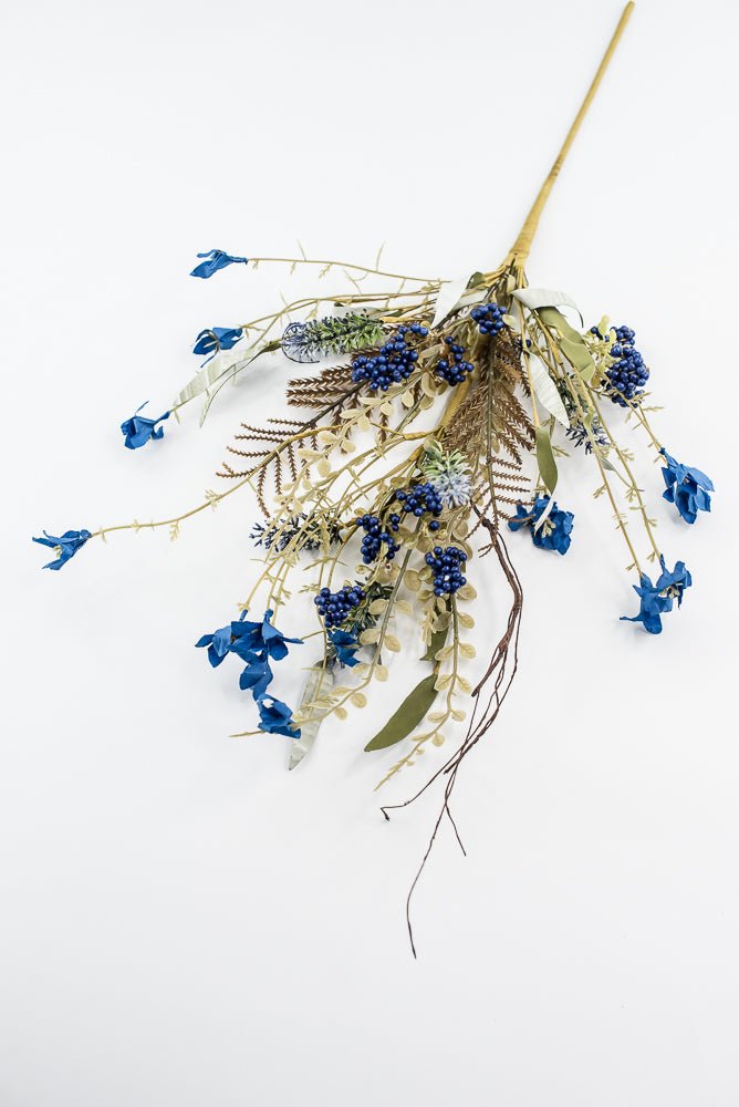 Blue, filler, and berry floral spray 60919 - blue 63048 - Greenery MarketArtificial Flora63048 - ROBL