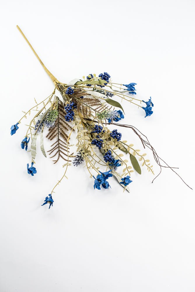 Blue, filler, and berry floral spray 60919 - blue 63048 - Greenery MarketArtificial Flora63048 - ROBL