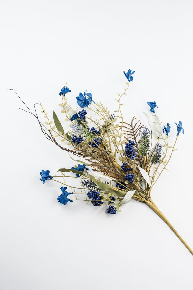 Blue, filler, and berry floral spray 60919 - blue 63048 - Greenery MarketArtificial Flora63048 - ROBL
