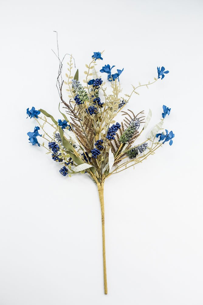 Blue, filler, and berry floral spray 60919 - blue 63048 - Greenery MarketArtificial Flora63048 - ROBL
