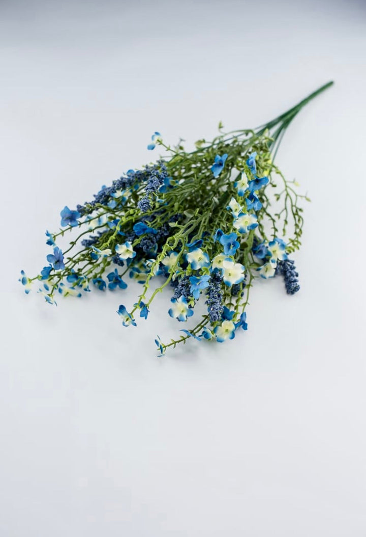 Blue filler flower with blue babies breath - Greenery Market30356ttbl