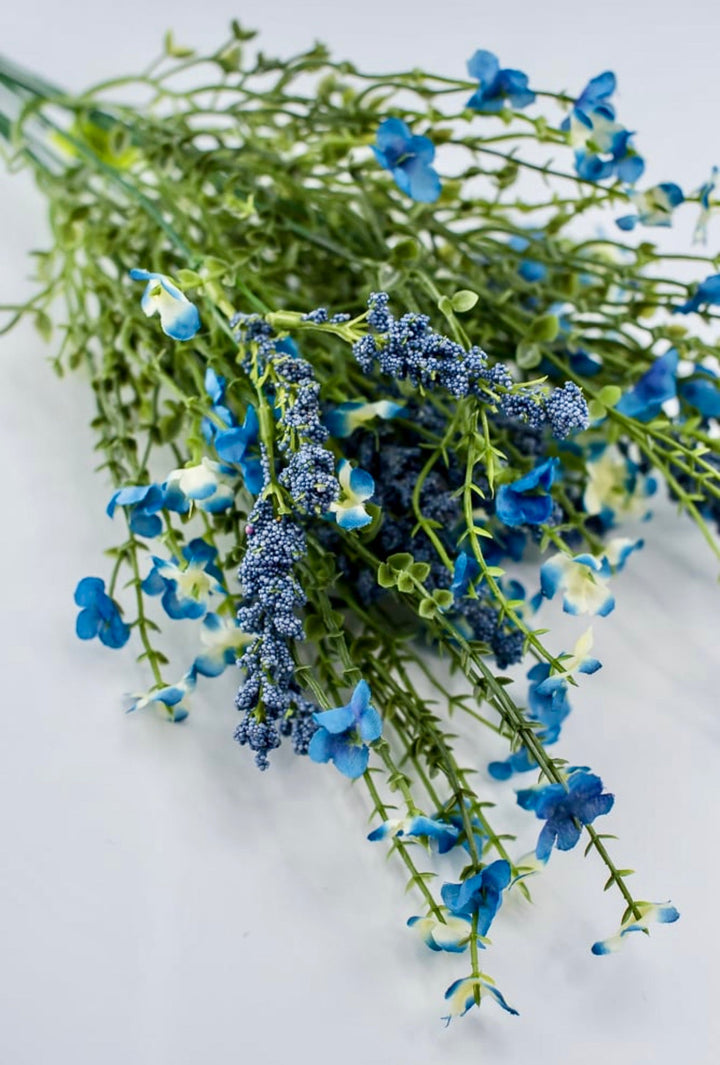 Blue filler flower with blue babies breath - Greenery Market30356ttbl