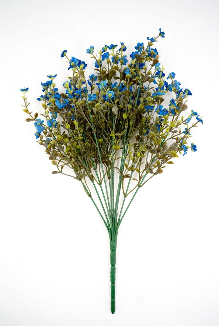 Blue filler flowers and boxwood greenery - Greenery Marketartificial flowers76616
