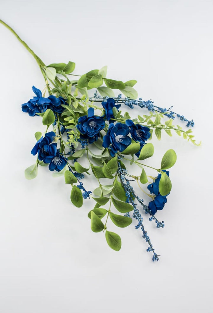 Blue flower blossom spray - Greenery MarketArtificial FloraGM4333BL