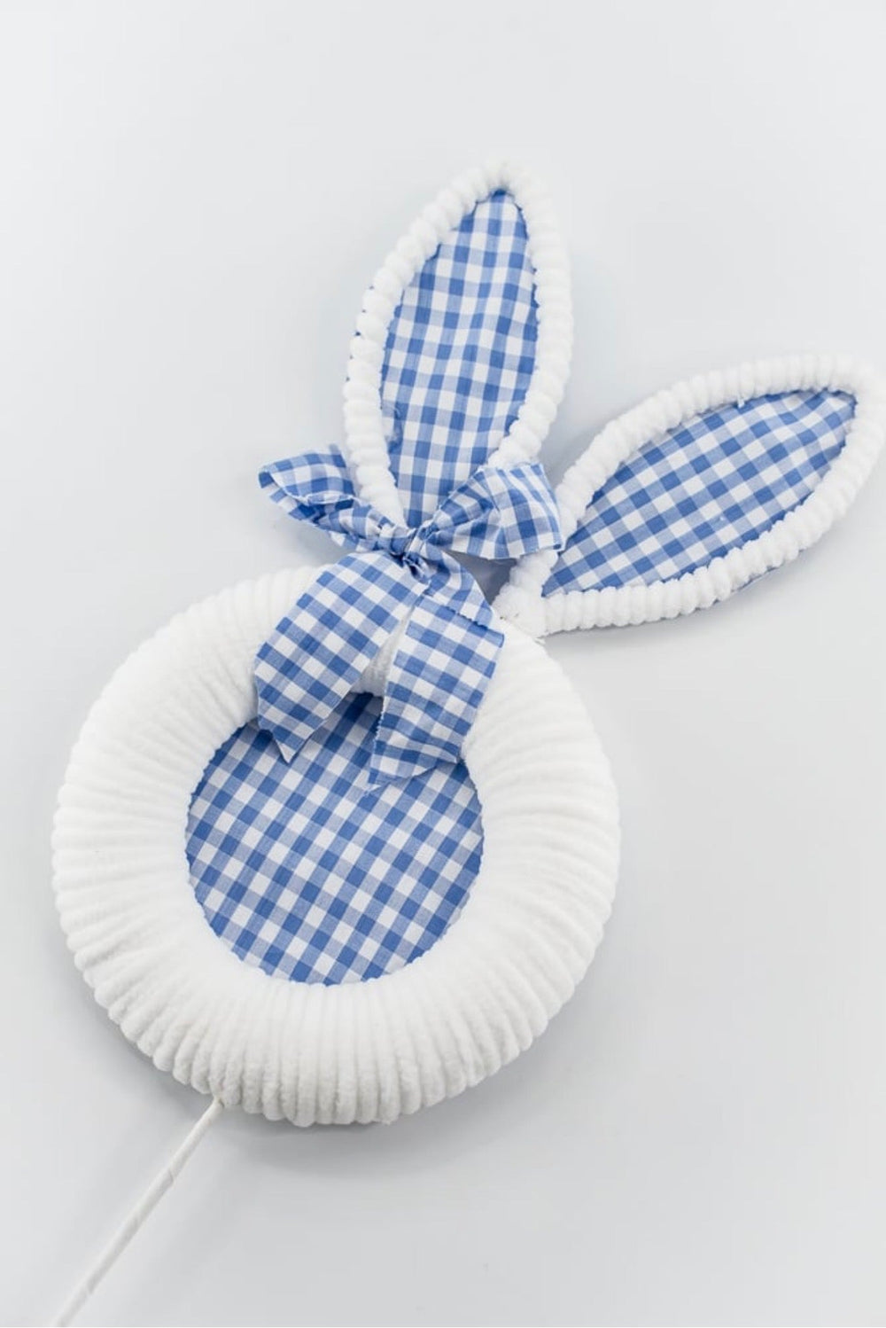 Blue Gingham Easter Bunny Head Stem - 25" - Greenery Market65601-BL