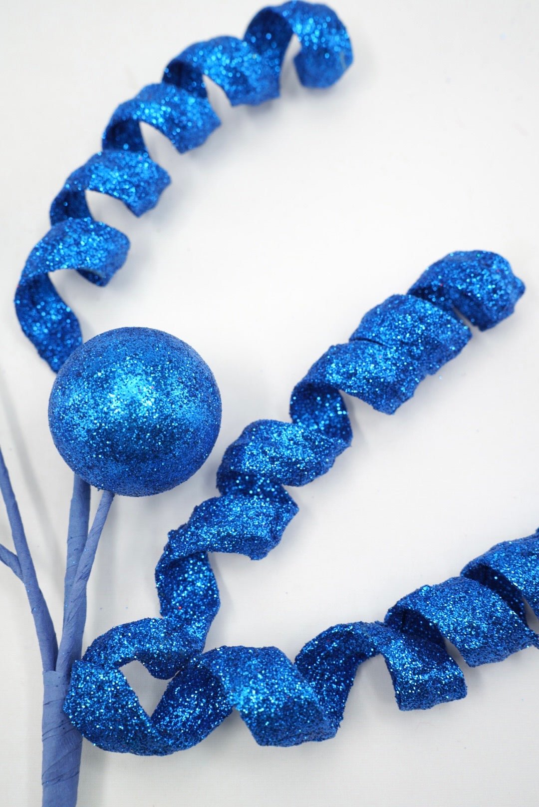 Blue Glitter Ball Curly Pick - 18" - Greenery Market63883BL