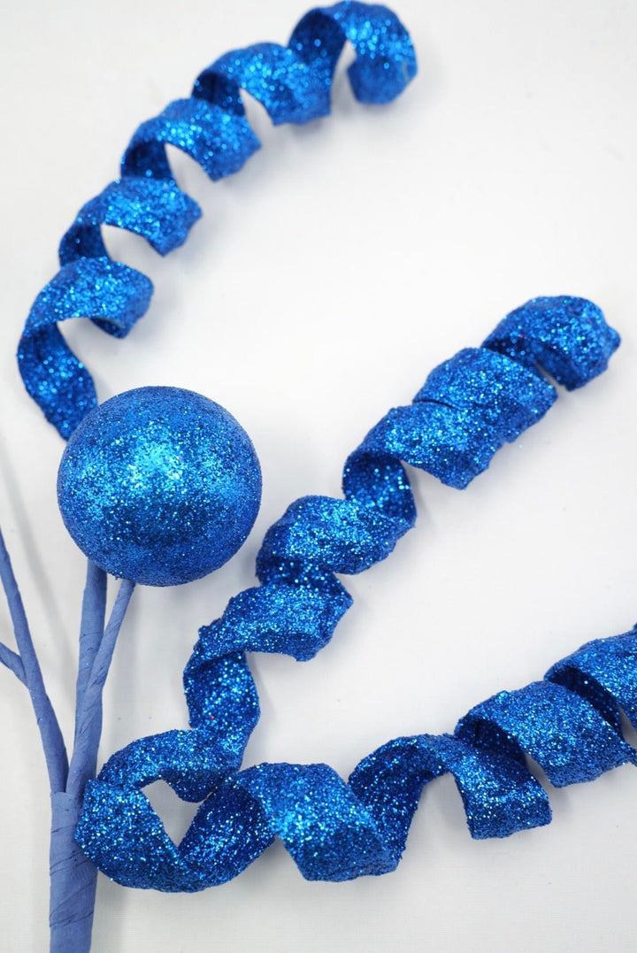 Blue Glitter Ball Curly Pick - 18" - Greenery Market63883BL