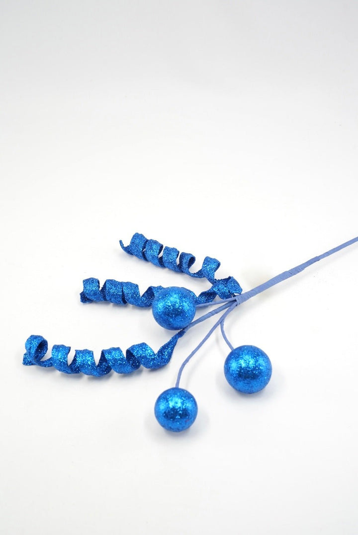 Blue Glitter Ball Curly Pick - 18" - Greenery Market63883BL