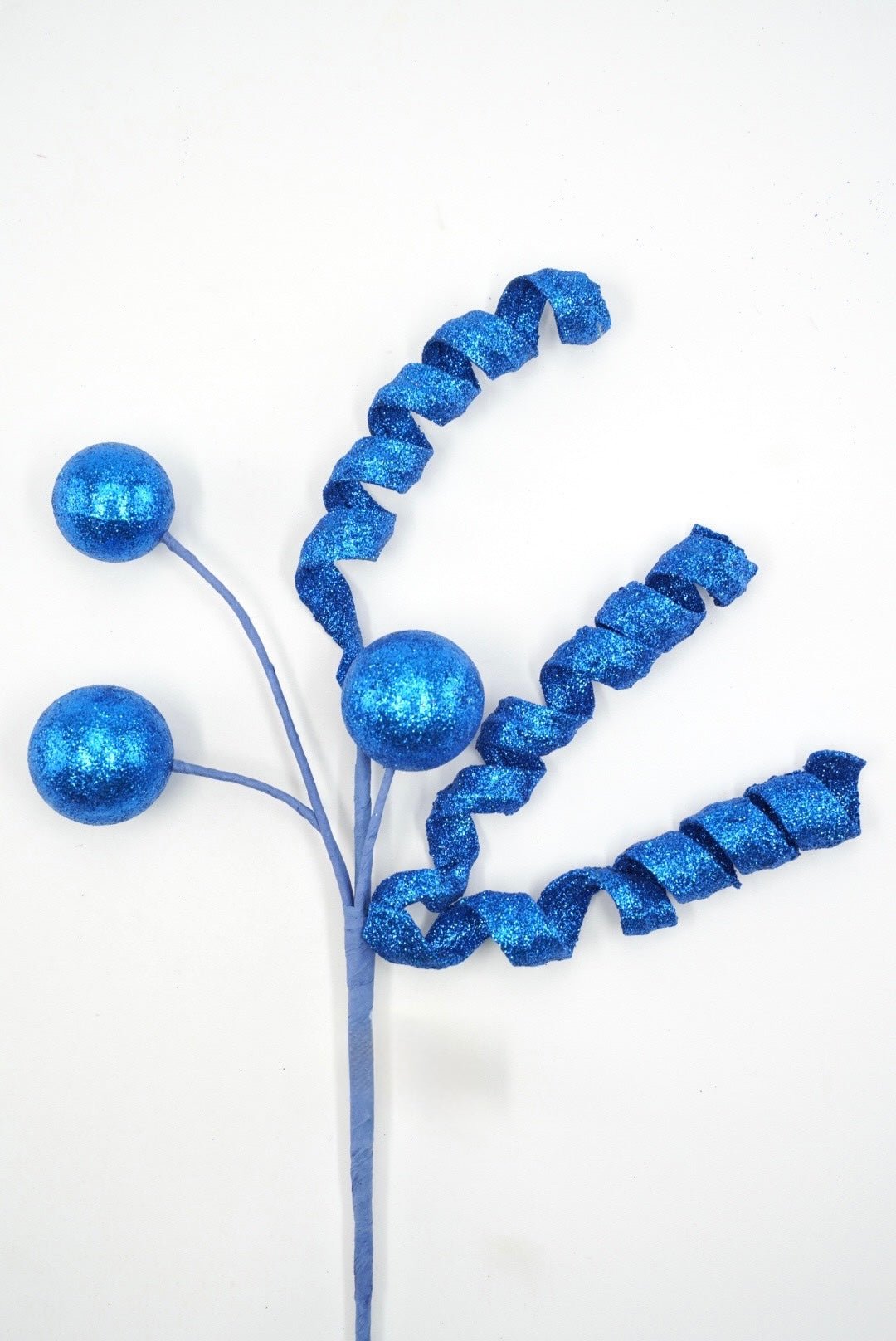 Blue Glitter Ball Curly Pick - 18" - Greenery Market63883BL