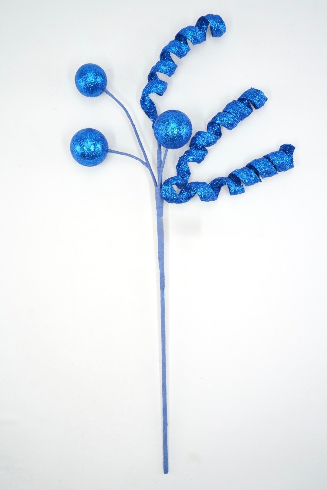 Blue Glitter Ball Curly Pick - 18" - Greenery Market63883BL