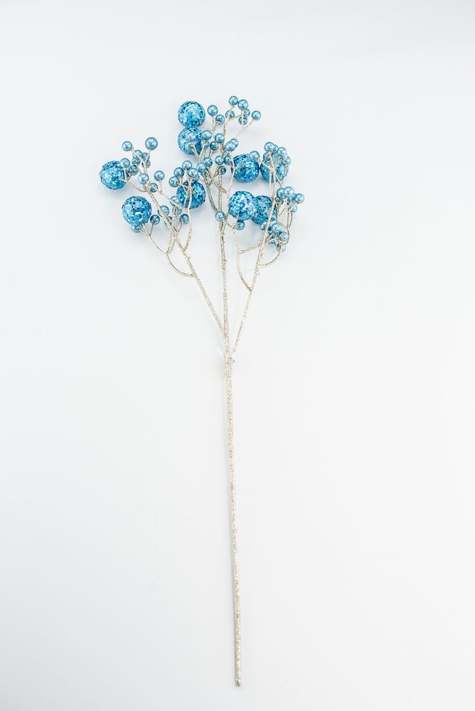 Blue Glitter Ball Spray - 23" - Greenery MarketXG1087B