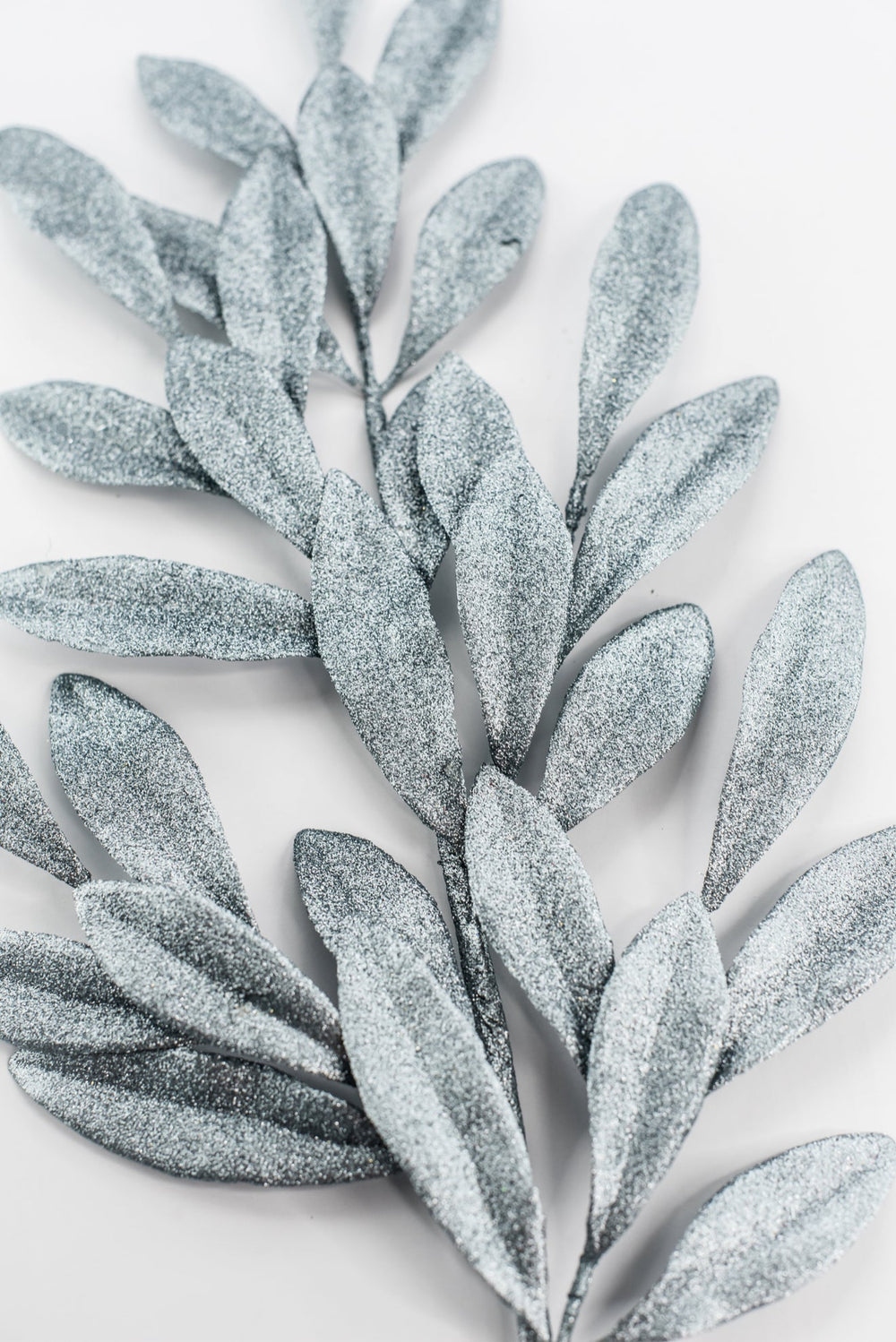 Blue Glitter Laurel Leaves Spray - Greenery Market86483BL