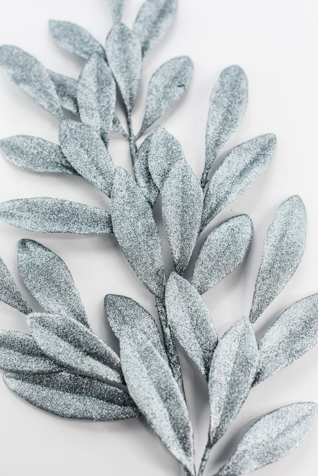 Blue Glitter Laurel Leaves Spray - Greenery Market86483BL