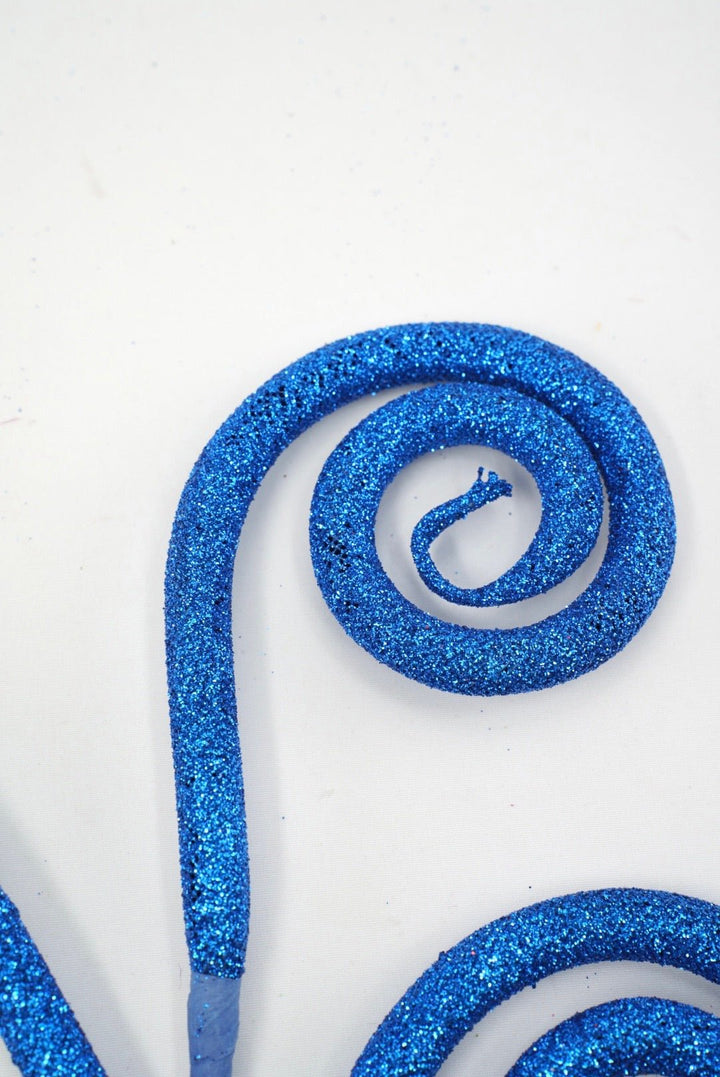 Blue Glitter Tube Spiral Curly Spray - 18" - Greenery Market63882BL