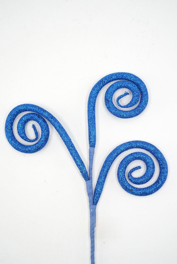 Blue Glitter Tube Spiral Curly Spray - 18" - Greenery Market63882BL