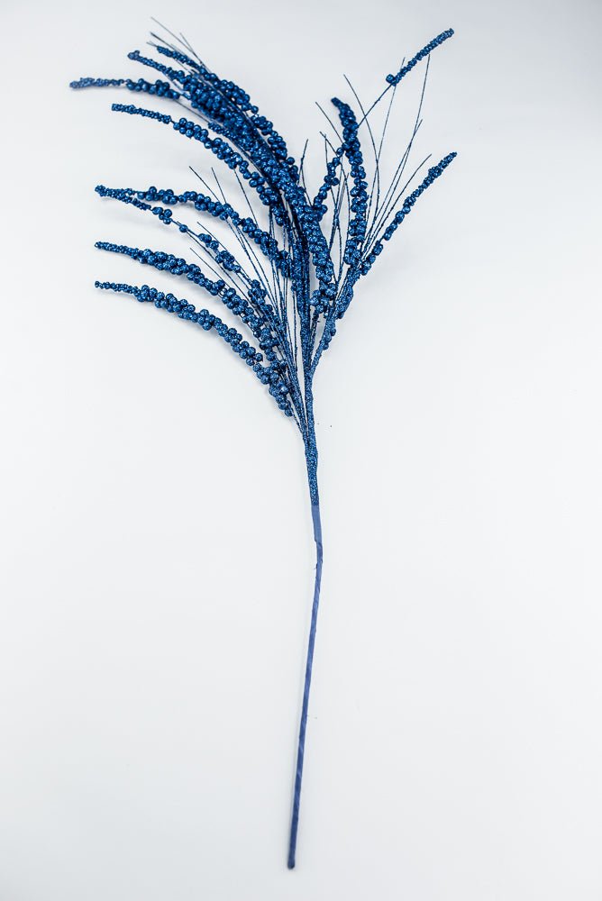 Blue glittery holiday spray - Greenery MarketArtificial Flora84633dkbl