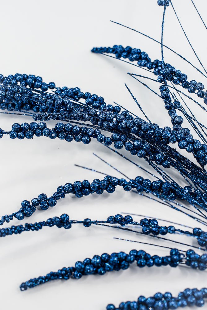 Blue glittery holiday spray - Greenery MarketArtificial Flora84633dkbl