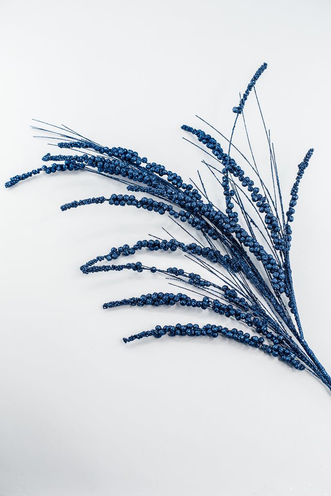 Blue glittery holiday spray - Greenery MarketArtificial Flora84633dkbl