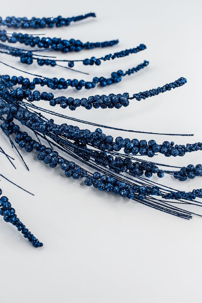 Blue glittery holiday spray - Greenery MarketArtificial Flora84633dkbl