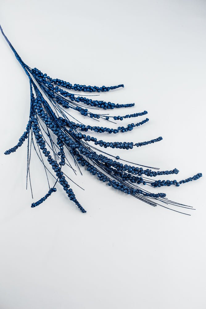 Blue glittery holiday spray - Greenery MarketArtificial Flora84633dkbl