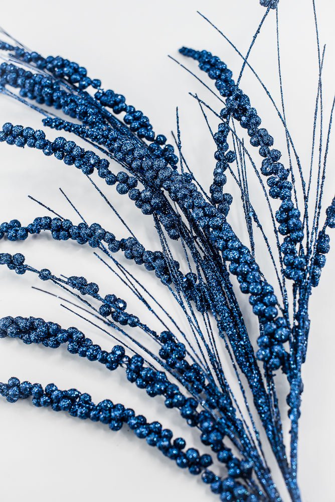 Blue glittery holiday spray - Greenery MarketArtificial Flora84633dkbl